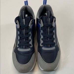 Skechers Mens Blue Gray Air Cushion Athletic Sneakers Comfort Shoes Sz 10